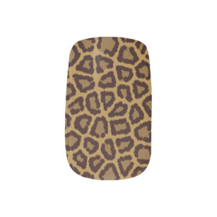 Tile background with a leopard fur minx nail art