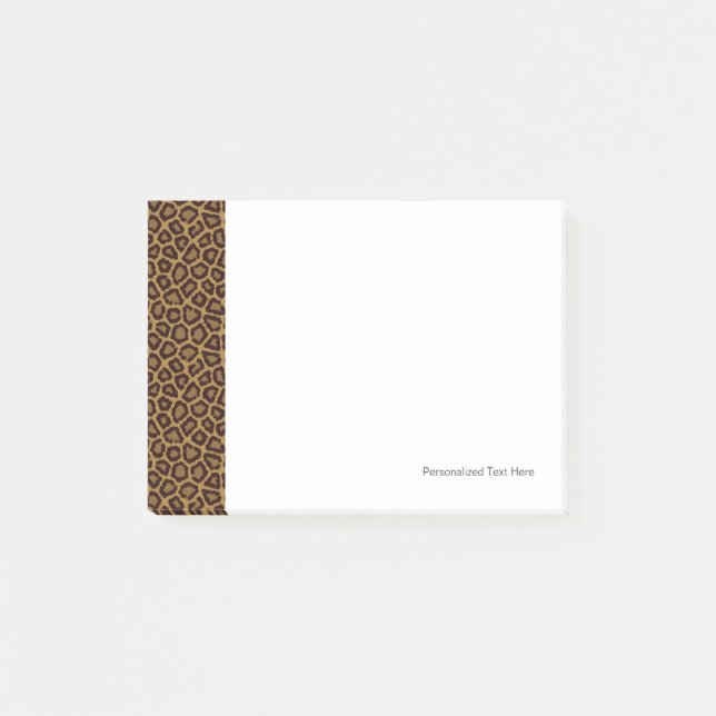 Tile background with a leopard fur post-it notes (Front)