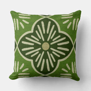 Tile casablanca graphic in green pattern cushion