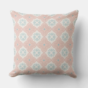 Tile casablanca graphic in pink pastel pattern cushion