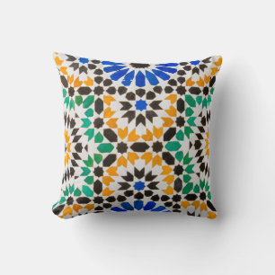 Tile decoration at Bahia Palace Cushion