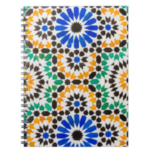 Tile decoration at Bahia Palace Spiral Notebook