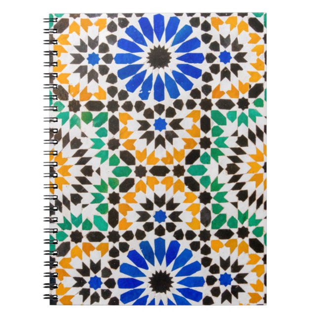 Tile decoration at Bahia Palace Spiral Notebook (Front)