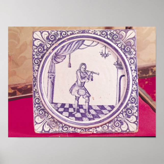 Tile depicting a clarinetist, 1706 poster (Front)