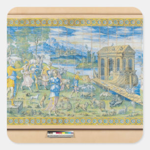 Tile depicting the Story of Noah Square Sticker