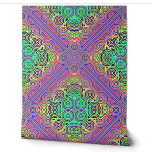 tile design of colourful concentric circles wallpaper