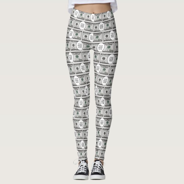 Tile Design With Your Image On 100 Dollar Images  Leggings (Front)