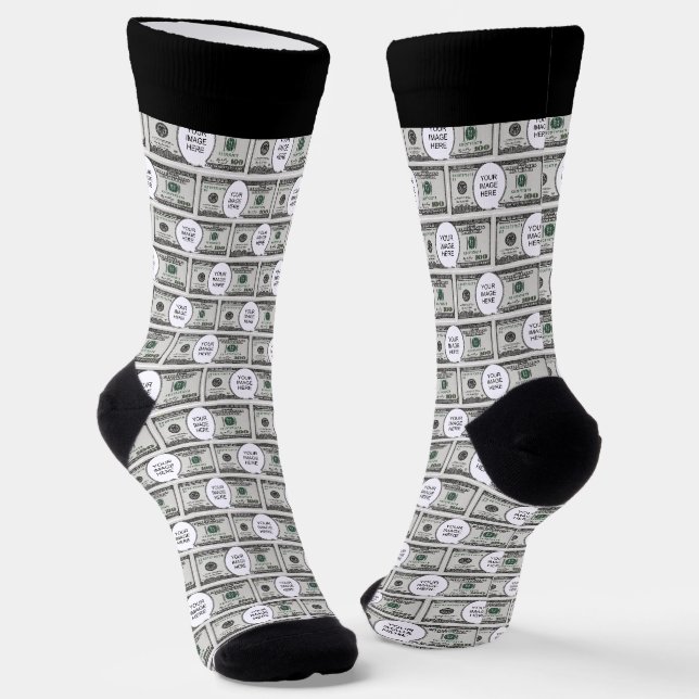 Tile Design With Your Image On 100 Dollar Images  Socks (Angled)