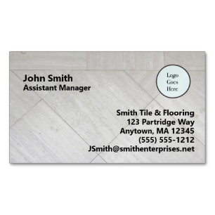 Tile Floor Style Logo Information Company  Magnetic Business Card