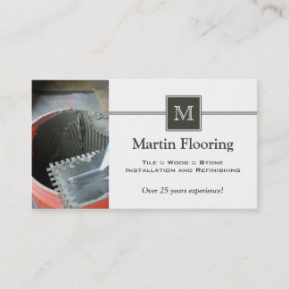 Tile flooring custom monogram business card