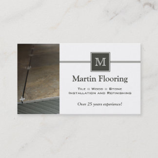 Tile flooring custom monogram business card