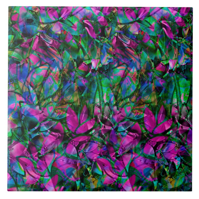 Tile Floral Abstract Stained Glass (Front)