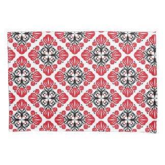 Tile floral pattern. Folk art bloom.  Pillowcase