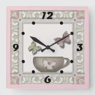 Tile for the kitchen . square wall clock