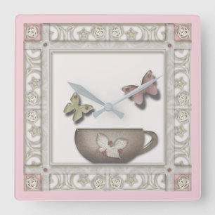 Tile for the kitchen . square wall clock