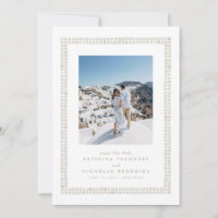 Tile frame simple beige destination wedding