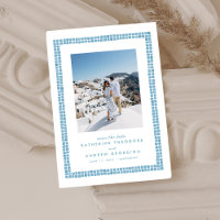 Tile frame simple Greek blue photo destination