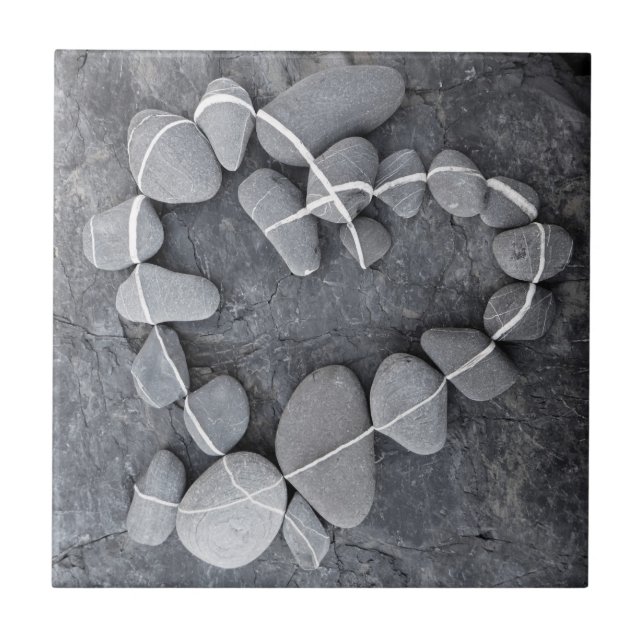 tile heart stones pebbles beach nature ocean (Front)