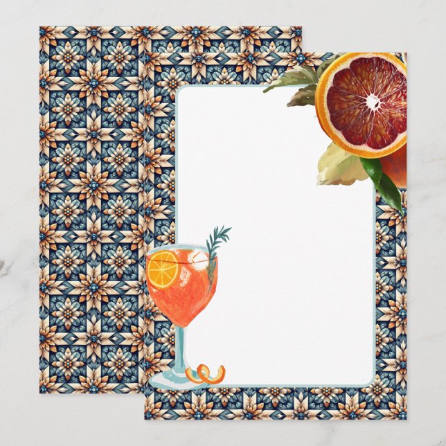 Tile Juicy Orange Spritz Blank Card For DIY Design (Front/Back)