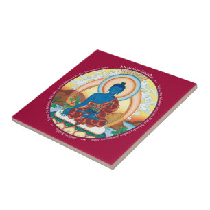 Tile - Medicine Buddha with Mantra