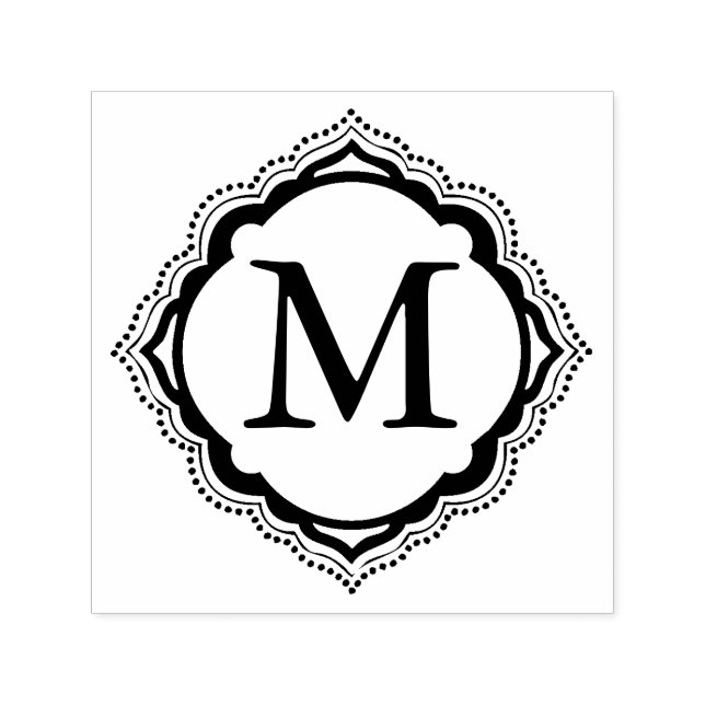 Tile Monogram Self-inking Stamp (Design)