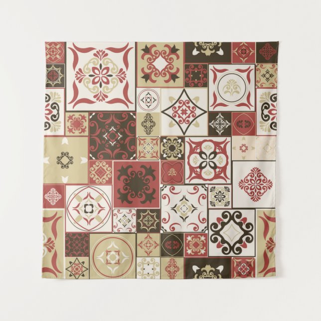 Tile PATTERN from marsala-brown-beige style Morocc Tapestry (Front)
