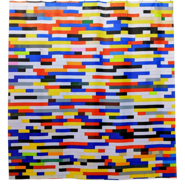 Tile Primary Colour Building Blocks Shower Curtain (Front)