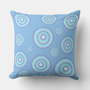 Tile Reflections on Light Teal and Blue Saucers Cushion