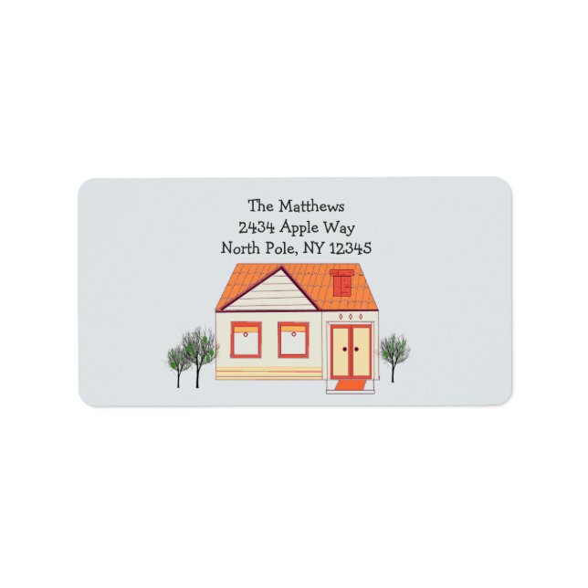 Tile Roof New Home Address Label (Front)