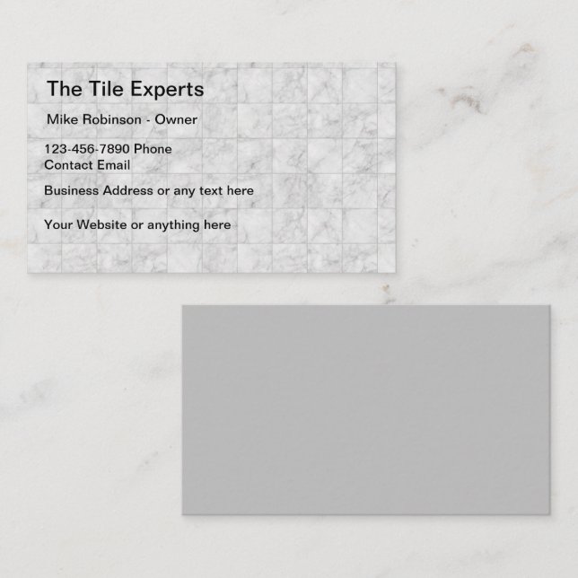 Tile Sales And Installation Experts Business Card (Front/Back)