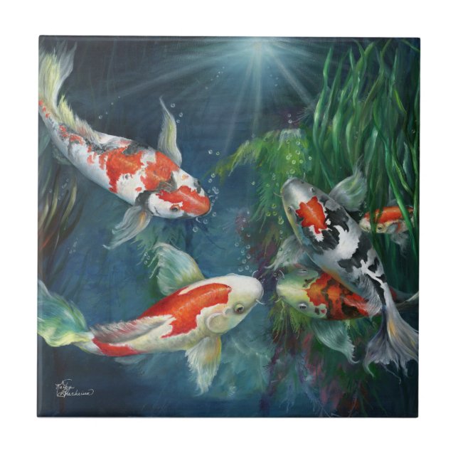 Tile - The Koi Pond by Kathy (Front)
