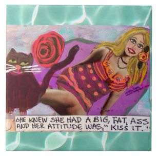 Tile-trivet-wall art ceramic tile she knew she had
