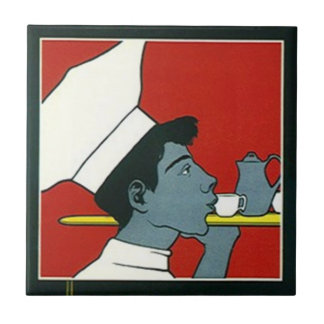 Tile Vintage Advertisement Chef Waiter Tea profile