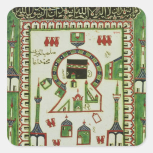 Tile with a representation of Mecca Square Sticker