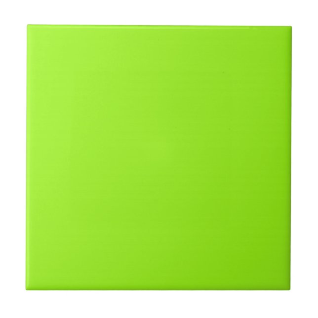 Tile with Bright Neon Chartreuse Green Background (Front)