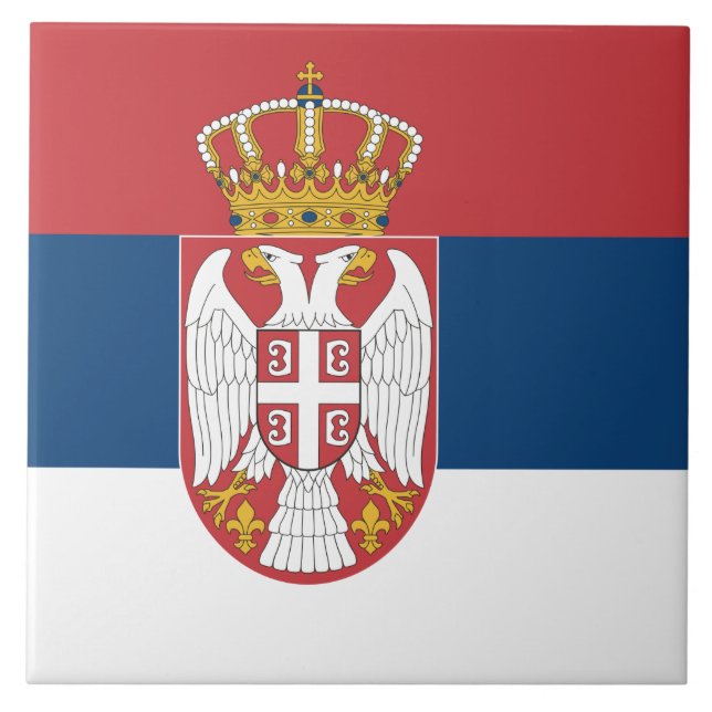  Tile with flag of Serbia (Front)