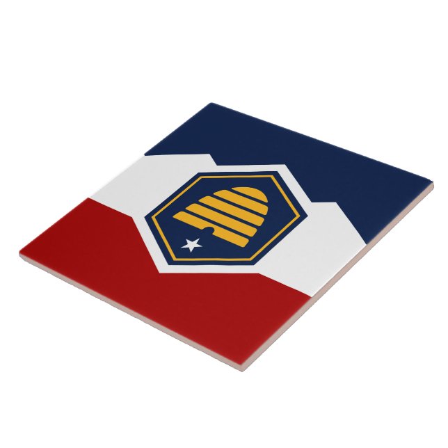 Tile with flag of Utah State, USA (Side)