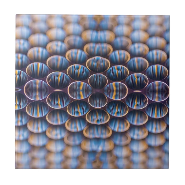 Tile with Futuristic Abstract Honeycomb Design (Front)