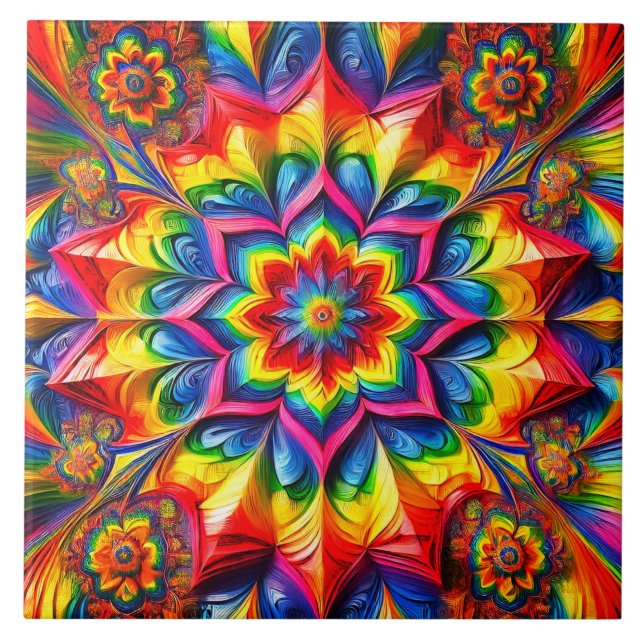 Tile with LGBTQ Colours modern Design (Front)