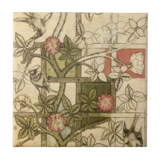 Tile with Trellis design by William Morris
