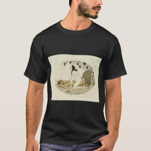 Tile Woman And Parrot Back Splash Border Gerda Weg T-Shirt