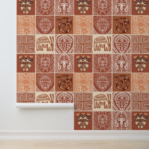 tiled African style themed Wallpaper