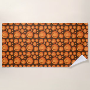 Tiled Basketball Design Beach Towel