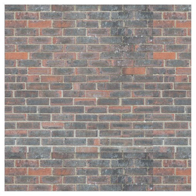 Tiled Brick Wall Urban Texture Pattern Fabric (Close Up)