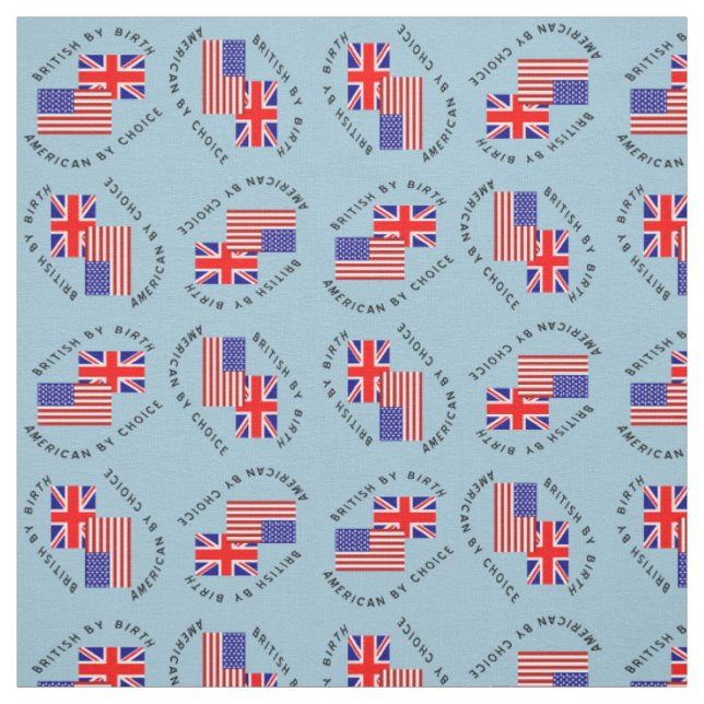 Tiled British by Birth American by Choice  Fabric (Swatch)