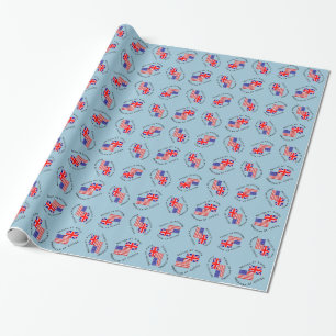 Tiled British by Birth American by Choice Wrapping Paper