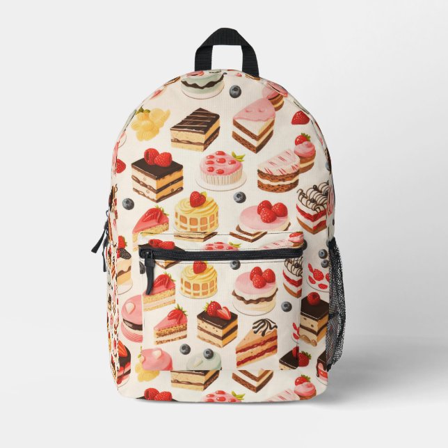 Tiled Cake Pattern Printed Backpack (Front)