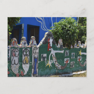 Tiled Fence Mermaid Art in Cuba Postcard