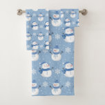 tiled festive Christmas snowman Holiday Bath Towel Set<br><div class="desc">tiled festive Christmas snowman Holiday Bath Towel Set</div>