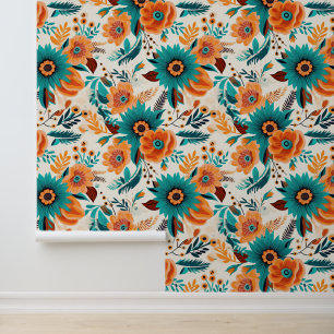 Tiled floral pattern flower wallpaper